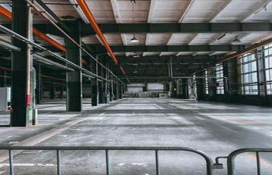Post-construction commercial interior ready for final cleaning